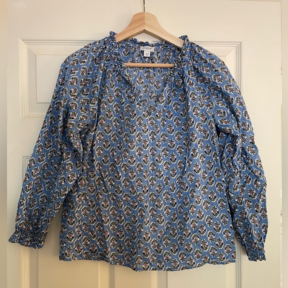 J Crew Factory Block Print blouse